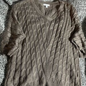 New York & Company V-Neck Cable Knit Sweater